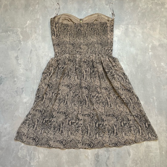 REBECCA TAYLOR Silk Snake Print Strapless Mini Dress Size 6 - Picture 5 of 8